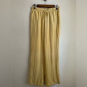 NWOT Zara Yellow Wide Leg Pants Size Small SM